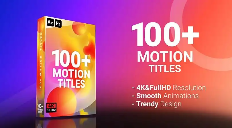 AE/PR模板 100个现代文字标题动态排版效果动画 Motion Titles – 百度云下载