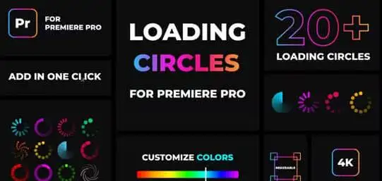 PR模板 21个读取加载等待图形动画 Loading Circles Animation Pack – 百度云下载