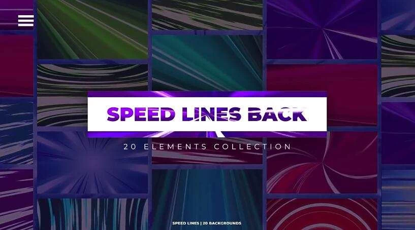 AE/PR动漫彩色速度线背景动画模板Speed Lines Backgrounds – 百度云下载