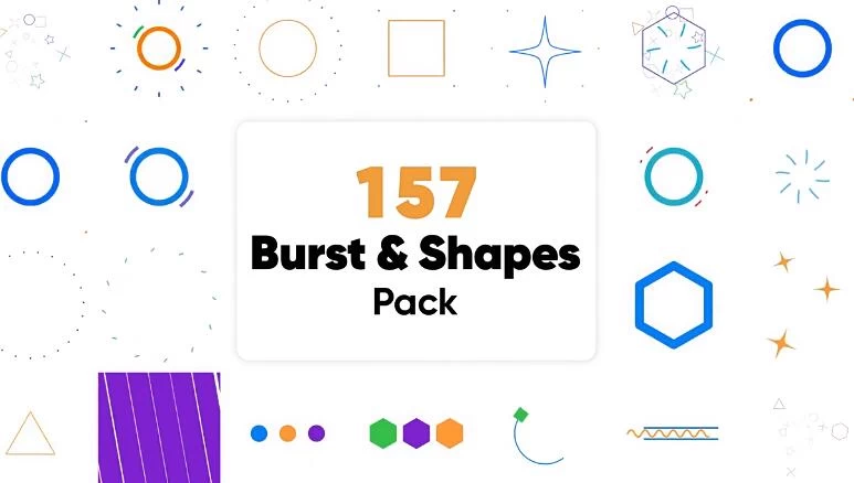 AE模板 157个矢量彩色运动图形MG小动画 Burst and Shapes Pack – 百度云下载