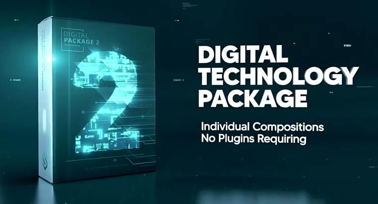 AE模板 未来科技感数字信息技术创意展示动画 Digital Technology Package 2 – 百度云下载