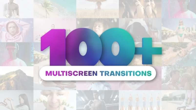 AE模板 100种多画面网格分屏转场过渡动画 Multiscreen Transitions – 百度云下载