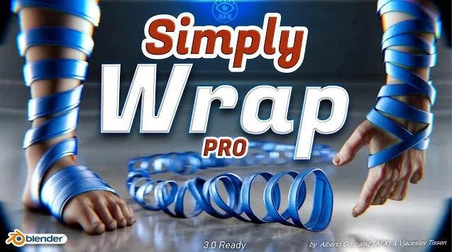 Blender插件 绳子绸带样条线缠绕 Simply Wrap Pro v1.5.2+预设库 – 百度云下载