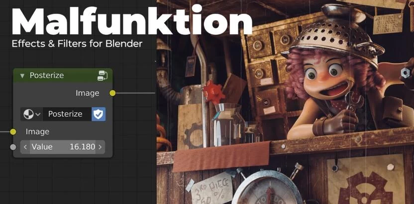 Blender插件 创意绘画风格渲染滤镜 Malfunktion Effects & Filters V2.0 – 百度云下载