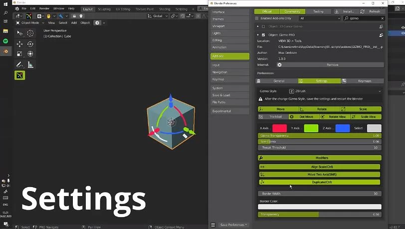 Blender插件 模型中心轴点位置控制 Gizmo PRO V4.0.1 – 百度云下载