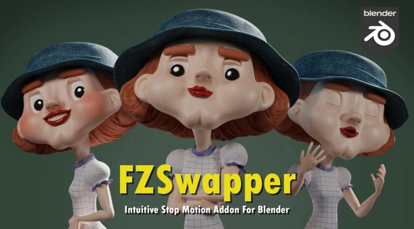 Blender插件 为角色构建可交换资源动画工具 FZSwapper v1.6 – 百度云下载