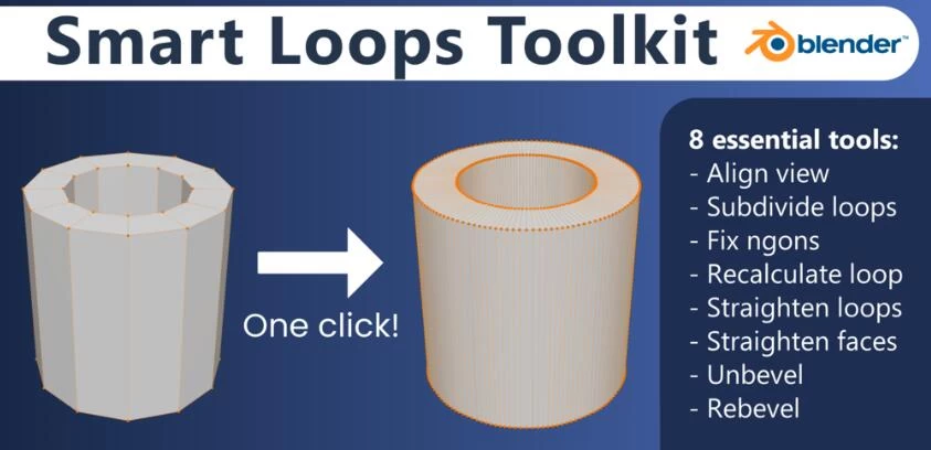 Blender插件 布线优化建模工具包 Smart Loops Toolkit V1.1.0 – 百度云下载