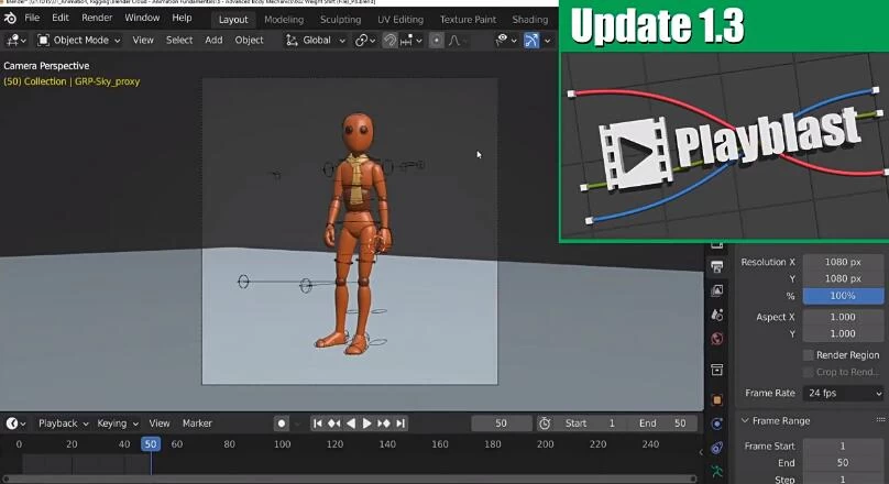 Blender插件 最快形式预览场景动画 Playblast v1.3.0.1 – 百度云下载