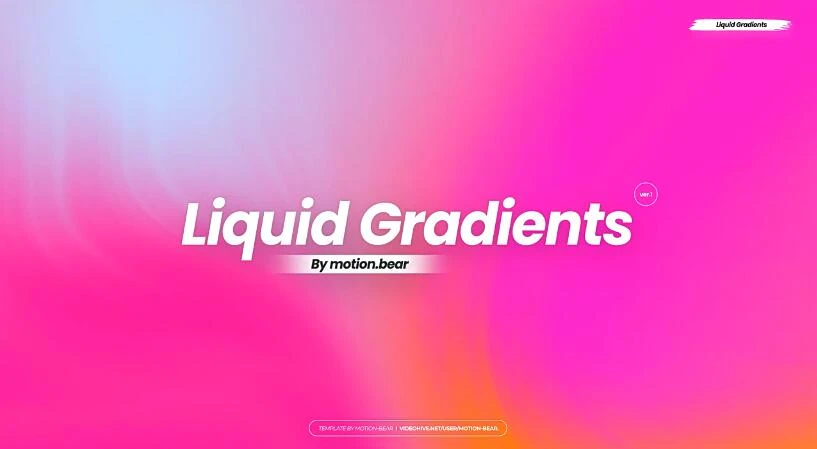 AE模板 抽象彩色渐变背景文字标题节奏快闪片头 Liquid Gradients – Opener – 百度云下载