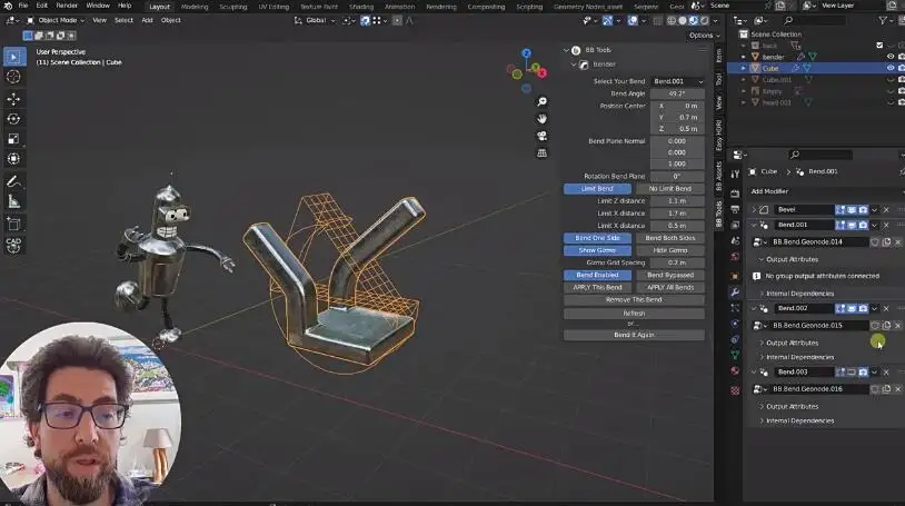 Blender三维模型弯曲插件 一键实现各种弯曲变形Bender V1.1.4 – Simple Bend Add-On – 百度云下载