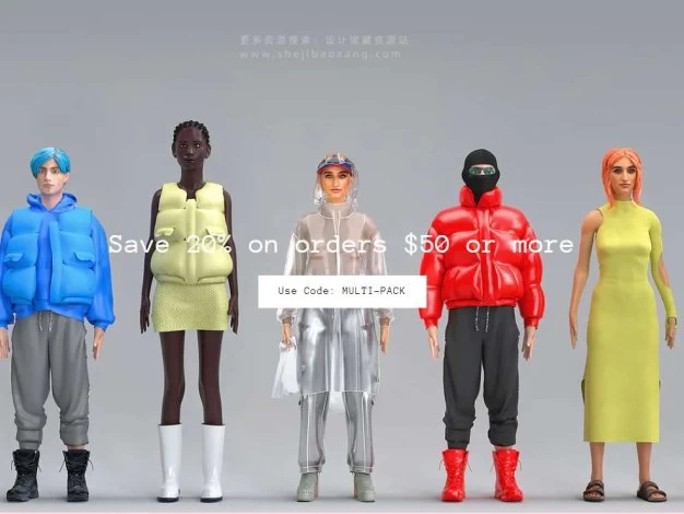 Blender资产 3D数字时尚科技未来服装 VERYBASICS – Digital Fashion Pack – 百度云下载