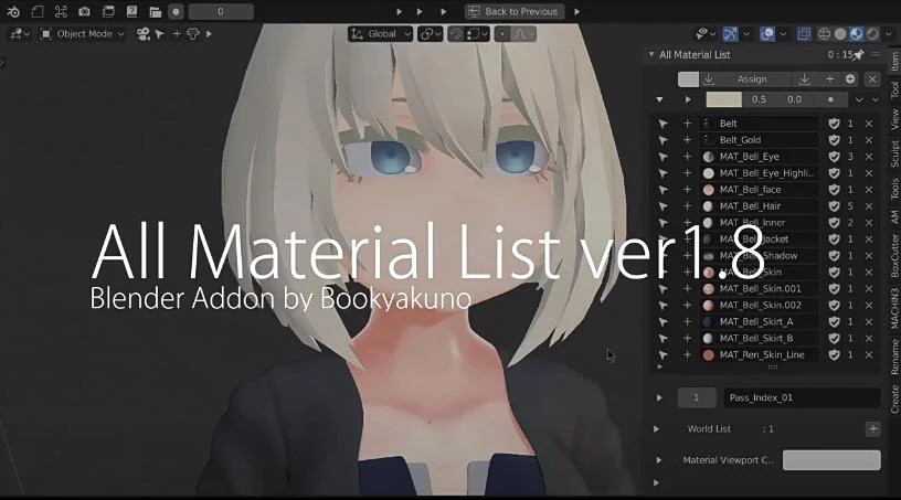 Blender插件 材质灯光摄像机场景素材列表 All Material List V2.7.4 – 百度云下载