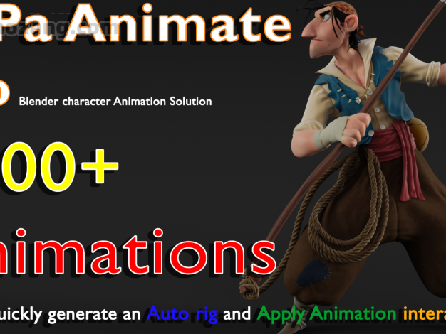 Blender插件-2000多款3D模型绑定动画预设库 Pupa Animate Pro V1.1 – 百度云下载