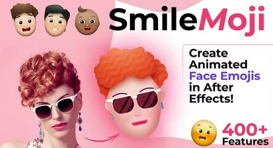 AE模板 MG卡通人物头像面部动作表情说话口型动画预设 SmileMoji – 百度云下载