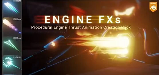 Blender预设 模拟引擎火焰喷射动画效果资产 Engine FXs V1.1 – 百度云下载