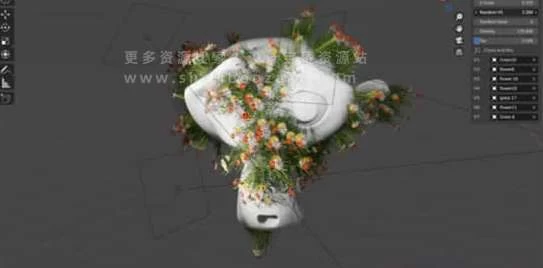 Blender插件 三维模型植物花朵散布生成器 Vegeta v1.0.0 – 百度云下载