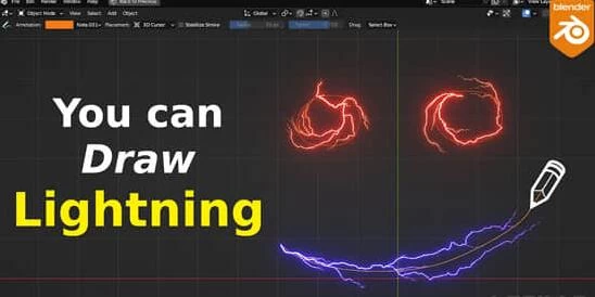 Blender预设 自定义路径电流闪电特效生成器资产 Draw Lightning Generators V1.6 – 百度云下载