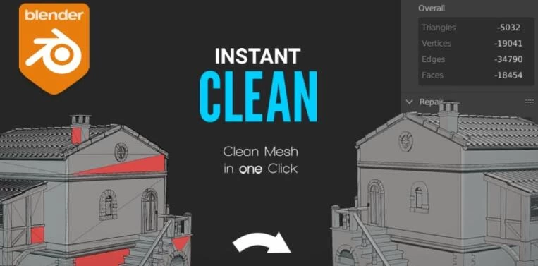 Blender插件 网格清理布线优化 Instant Clean V2.0.5 – 百度云下载