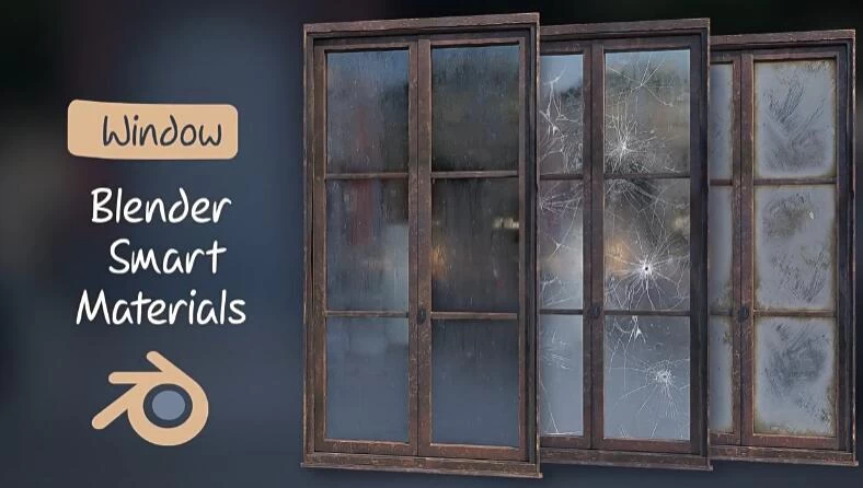 Blender预设 玻璃窗户真实水珠雨滴资产 Blender Smart Materials – Window Procedural Water Drops – 百度云下载