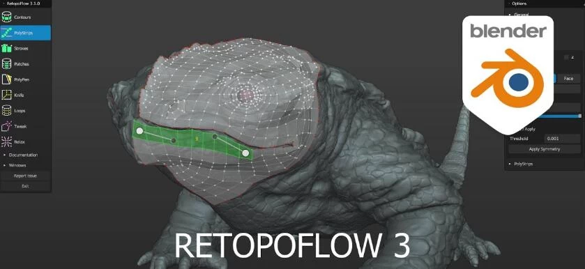 Blender插件 RetopoFlow V3.4.3 三维模型拓扑 – 百度云下载