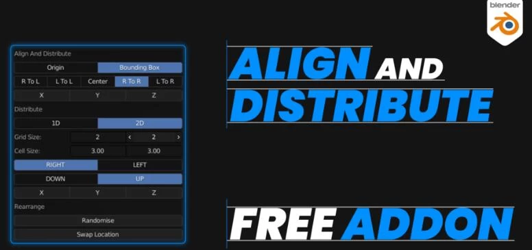 Blender插件 多个模型自动对齐分布 Align And Distribute v2.0.0 – 百度云下载