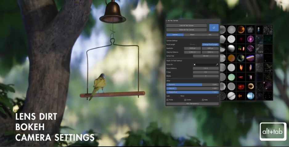 Blender插件 自定义摄像机虚焦景深 Alt Tab Camera V1.2.0 – 百度云下载