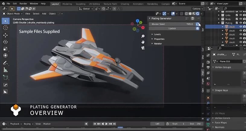 Blender插件 多边形纹理生成器 Plating Generator and Greebles v2.1+预设库 – 百度云下载