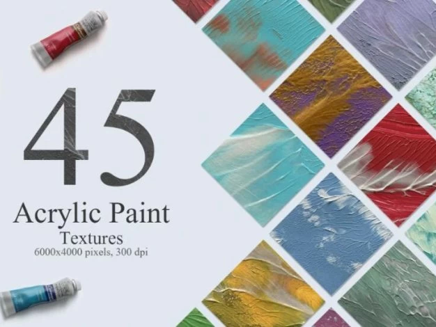 45张丙烯颜料水彩油画绘画纹理背景图片素材 45 Acrylic Paint Textures – 百度云下载