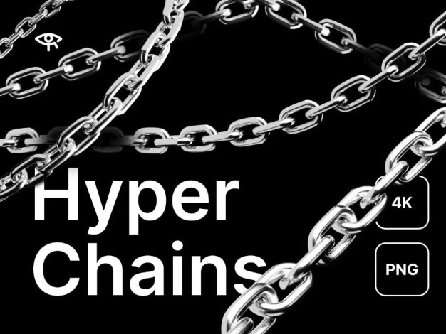 58款生锈镀铬合金质地纹理金属链条元素创意设计PNG&WEBP图片素材 Hyper Chains – 百度云下载