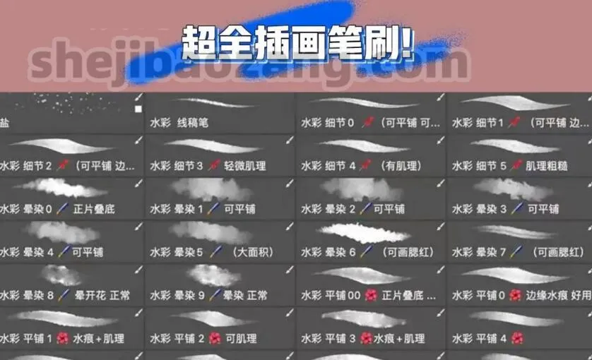 PS笔刷-精选3000款常用高质量绘画笔刷合集 – 百度云下载