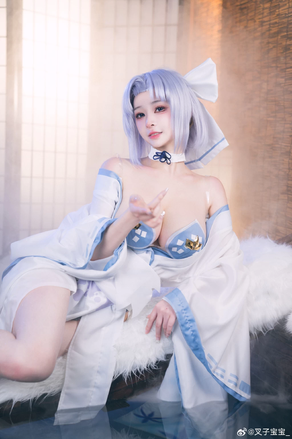 cosplay 🌟“我是死塾月闪女学馆3年级的「雪泉」前来报道！速速加入了港区！ 碧蓝航线 雪泉@叉子宝宝_