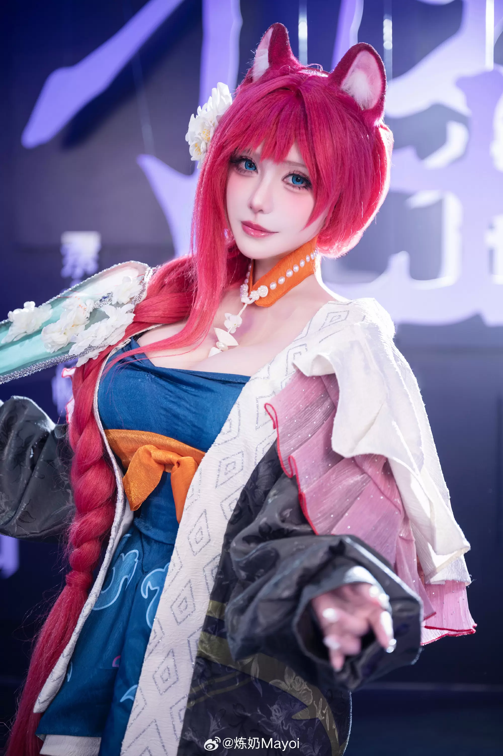 COSPLAY 神官大人，妾身等待您的相会~呵呵❤ ​​​ 咏月风雅 白蔷薇图@炼奶Mayoi