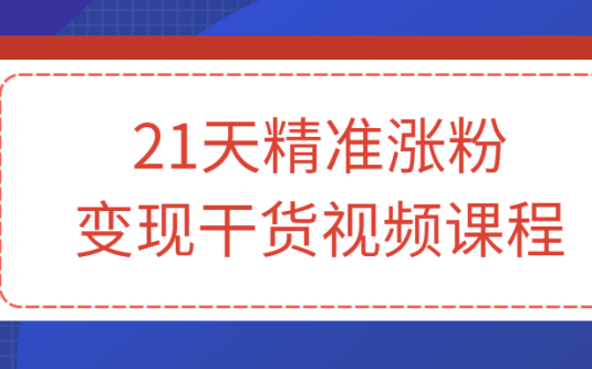 【学习资料】21天精准涨粉变现干货视频课程百度云阿里下载