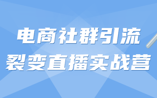 【学习资料】电商社群引流裂变直播实战营百度云阿里云下载