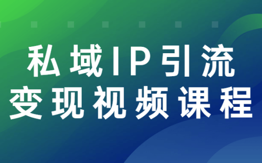 【学习资料】私域IP引流变现视频课程百度云阿里云下载