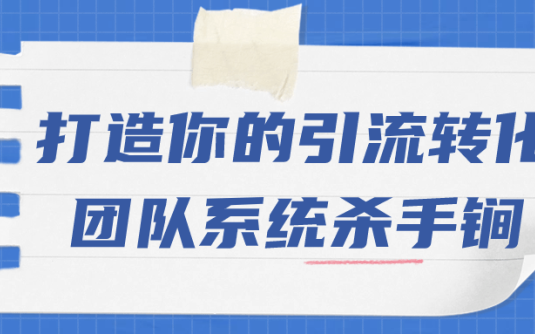 【学习资料】打造你的引流转化团队系统杀手锏 – 百度,天翼,夸克网盘下载