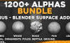 1200组Blender和Zbrush表面纹理材质合集 带Alpha透明通道 – 百度云下载