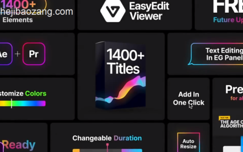 AE/PR脚本-1400个现代字幕条标题呼出指示线文字排版动画Titles Pro V2+AI源文件 – 百度云下载