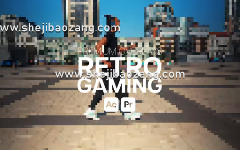 AE/PR模板-Premium Overlays Retro Gaming复古游戏8bit像素化高级叠加特效 – 百度云下载