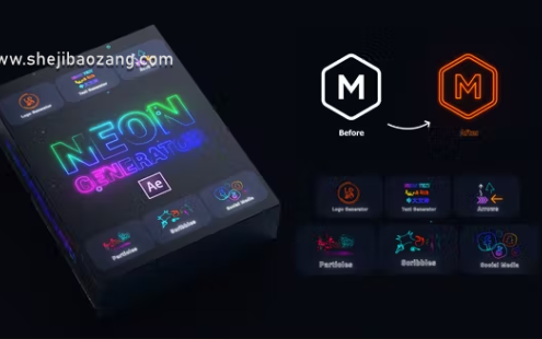 PR模板-Neon Generator Toolkit文字标题LOGO徽标霓虹发光生成器工具 – 百度云下载